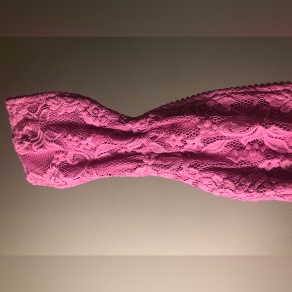 Xhilaration Purple Magenta Lace Strapless Strappy Back Bandeau Bralette - Picture 3 of 4